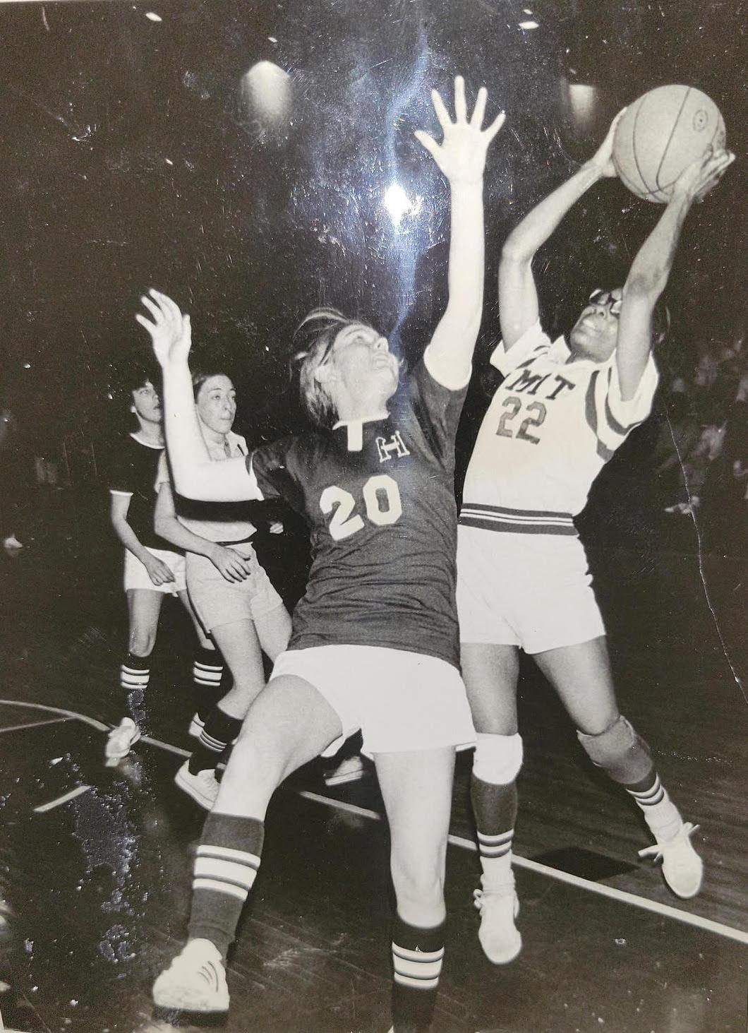 Varsity Women's Basketball team member Beverly Herbert, ca. 1974 MIT